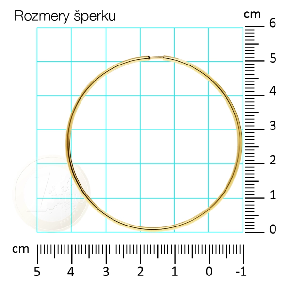 Zlaté náušnice kruhy 5 cm