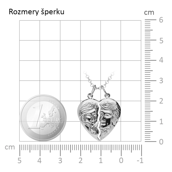 Zlatý prívesok srdiečko pre páry