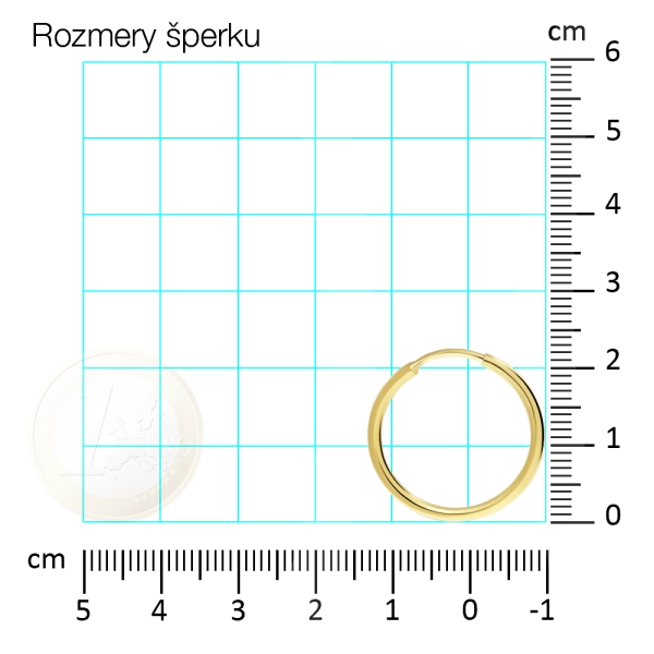Zlaté náušnice kruhy 1,3 cm