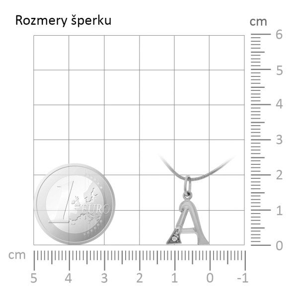 Zlatý prívesok písmeno A s kameňom