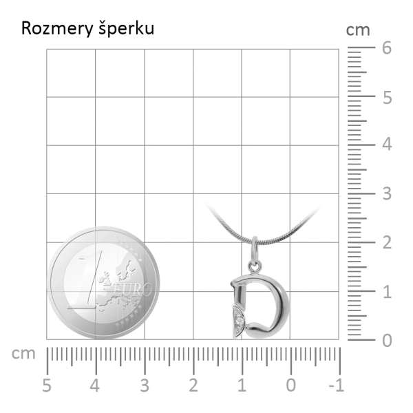 Zlatý prívesok písmeno D s kameňom
