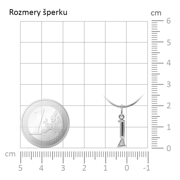Zlatý prívesok písmeno I s kameňom