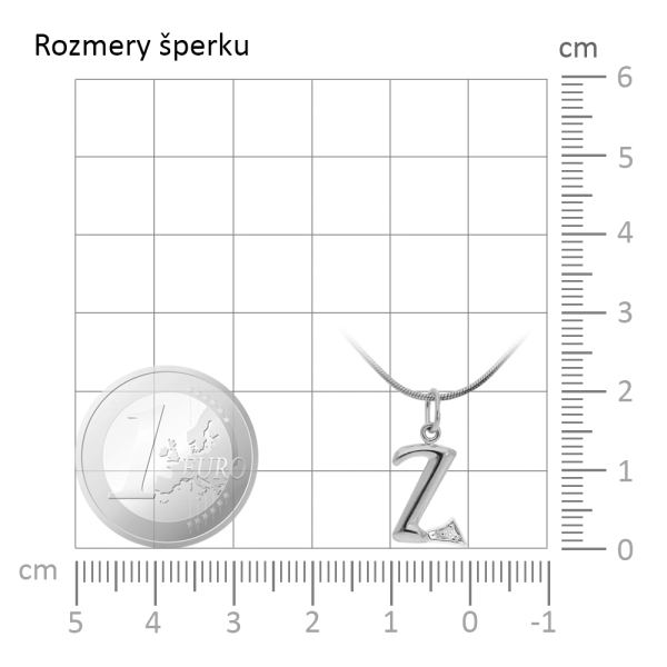 Zlatý prívesok písmeno Z s kameňom