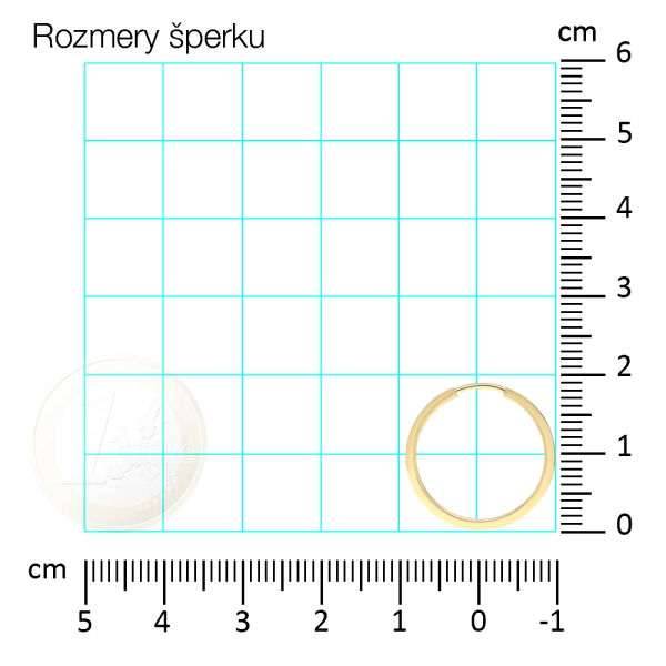 Zlaté náušnice kruhy hranaté 1,5 cm