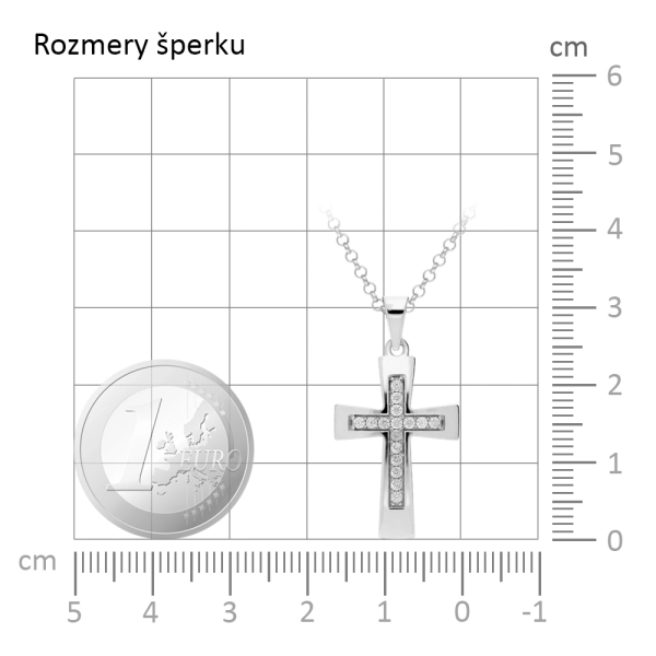 Zlatý prívesok krížik stone Frame