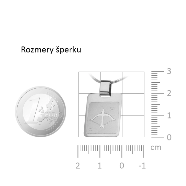 Zlatý prívesok Znamenie Strelec - platnička