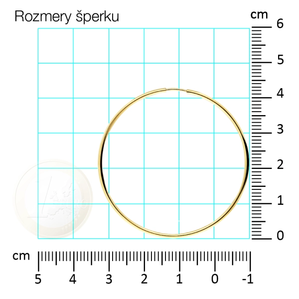 Zlaté náušnice kruhy 4 cm