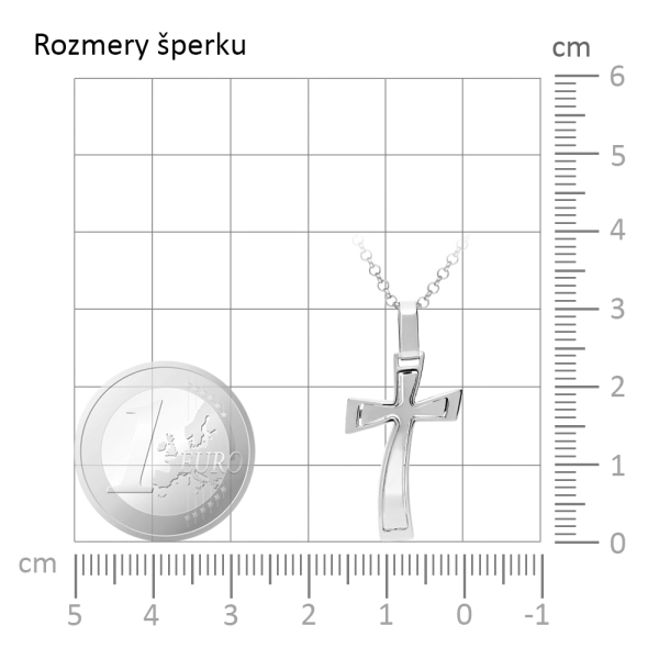 Zlatý prívesok krížik Wave II