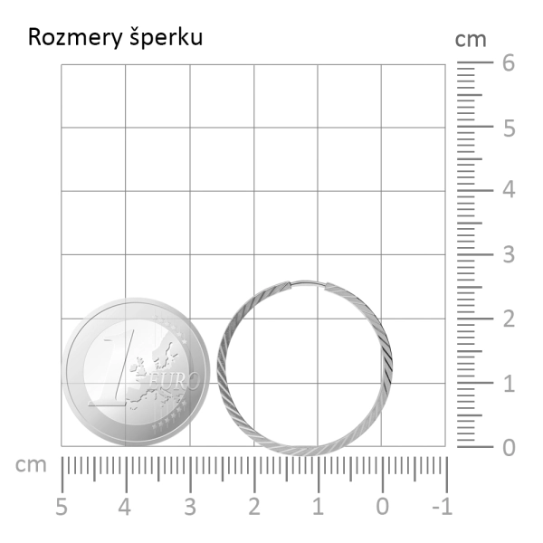 Zlaté náušnice kruhy 2 cm gravírované