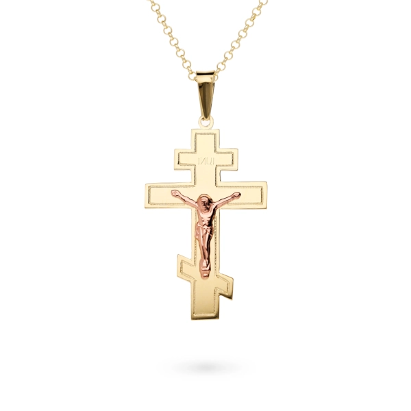 Zlatý prívesok Orthodox crucifix