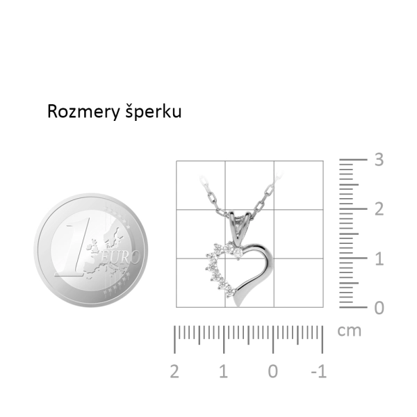 Zlatý prívesok Heart stones