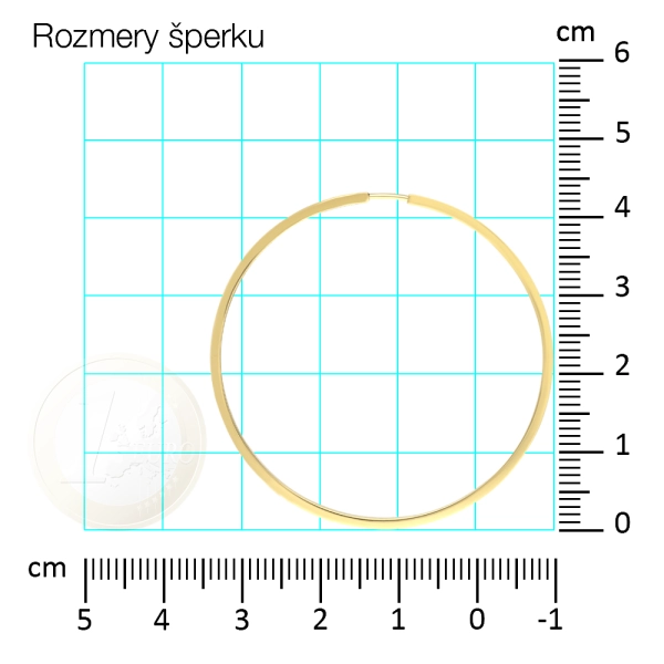 Zlaté náušnice kruhy hranaté 4 cm