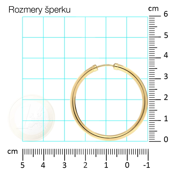 Zlaté náušnice kruhy 3,5 cm