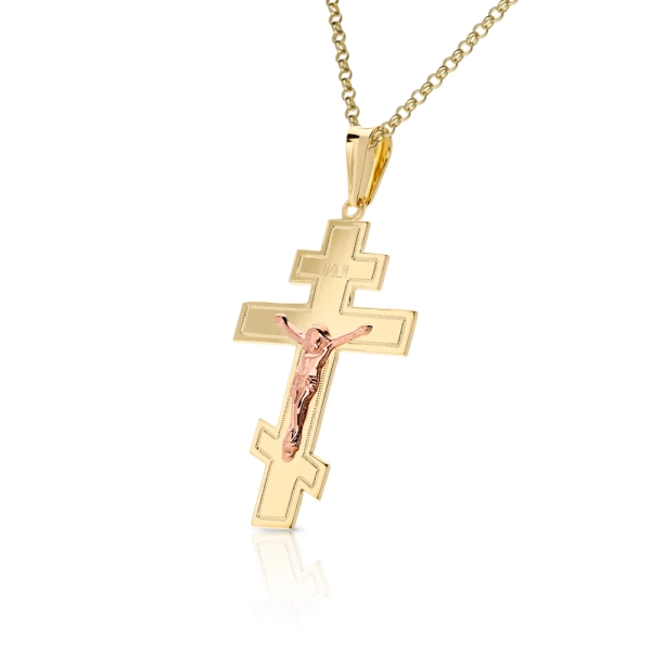 Zlatý prívesok Orthodox crucifix