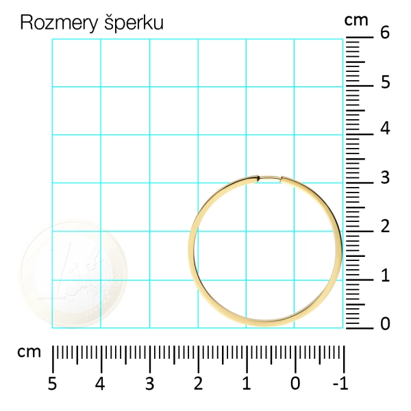 Zlaté náušnice kruhy hranaté 3 cm