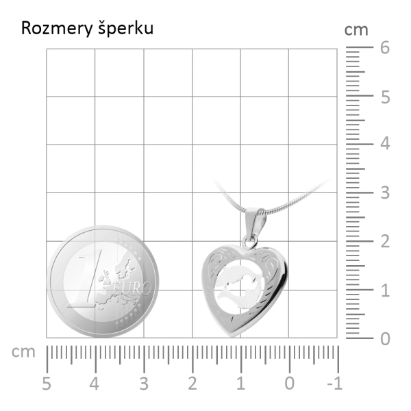 Zlatý prívesok Znamenie ryby - srdiečko