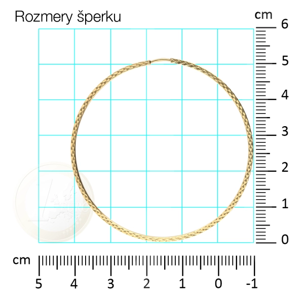 Zlaté náušnice kruhy 5 cm gravírované
