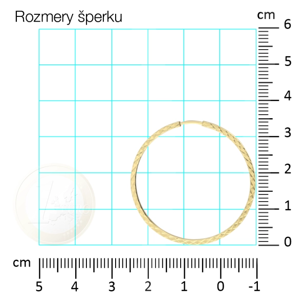 Zlaté náušnice kruhy  3 cm gravírované