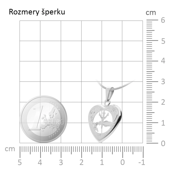 Zlatý prívesok Znamenie vodnár - srdiečko