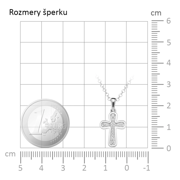 Zlatý prívesok krížik Bold frame
