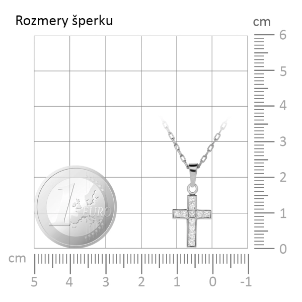 Zlatý prívesok krížik s kameňmi