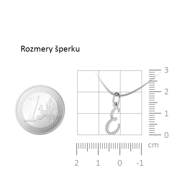 Zlatý prívesok gravírované E