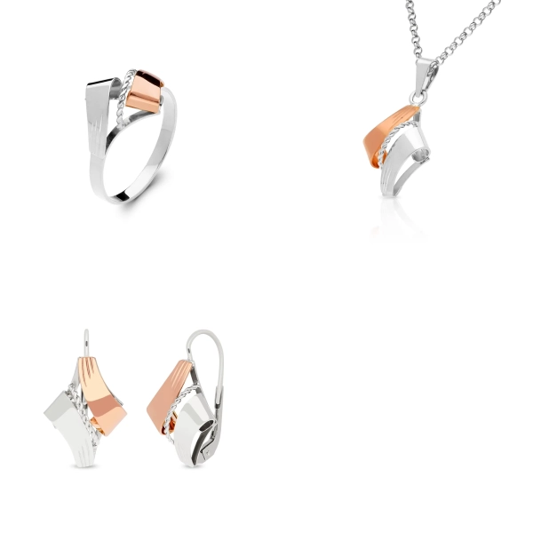 Set šperkov z bielo-ružového zlata Renalyn