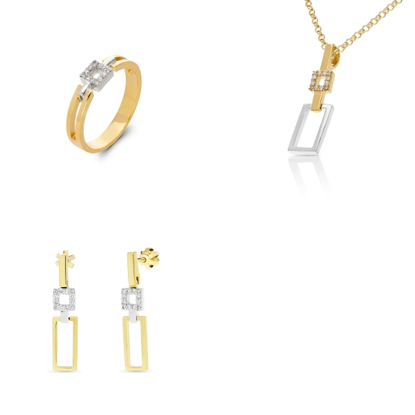 Súprava šperkov zo žlto-bieleho zlata Diora - diamant