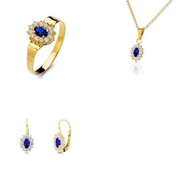 Súprava zlatých šperkov Elona - spinel, zirkón