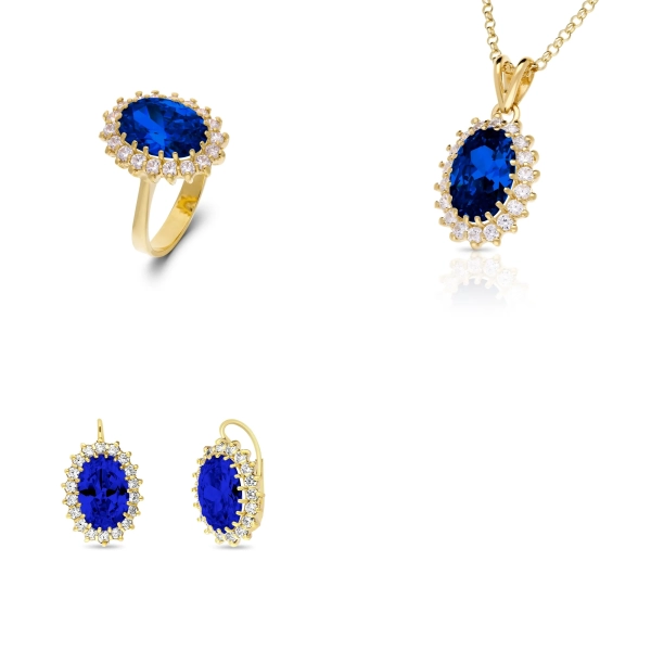 Súprava zlatých šperkov Diana - spinel, zirkón