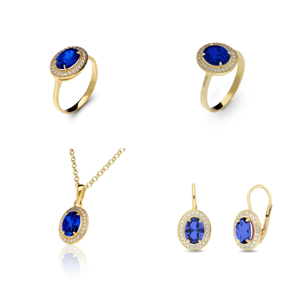 Súprava zlatých šperkov Oxana - spinel, zirkón
