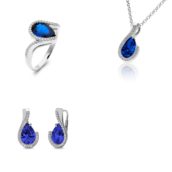 Sada šperkov z bieleho zlata Elizma - spinel, zirkón