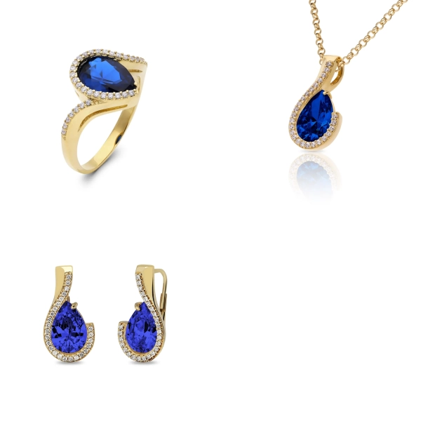 Súprava zlatých šperkov Elizma - spinel, zirkón