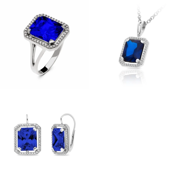 Sada šperkov z bieleho zlata Frida - spinel, zirkón