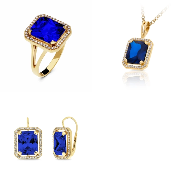 Súprava zlatých šperkov Frida - spinel, zirkón