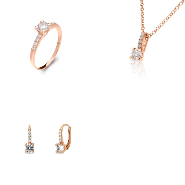 Sada šperkov z ružového zlata Halima - zirkón